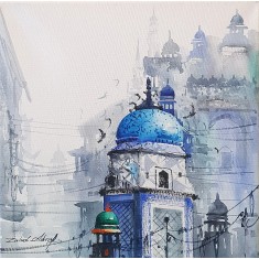 Zahid Ashraf, 12 x 12 inch, Acrylic on Canvas, Cityscape Painting, AC-ZHA-116